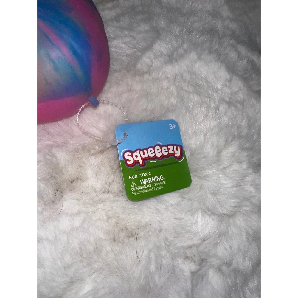 Squeezy Rainbow Rubber Duck Sensory Fidget Toy Pink Blue Tie Dye Stress Relief 1
